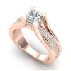 Image 1 : 1.7 CTW Cushion VS/SI Diamond Solitaire Micro Pave Ring 18K Rose Gold - REF-472W8F - 37164