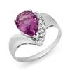 Image 1 : 1.67 CTW Amethyst & Diamond Ring 10K White Gold - REF-18W2F - 12473