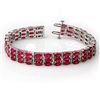 Image 1 : 30.26 CTW Ruby & Diamond Bracelet 14K White Gold - REF-391K3W - 11546