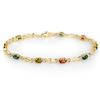 Image 1 : 3.0 CTW Multi-Color Sapphire Bracelet 10K Yellow Gold - REF-30X8T - 13409