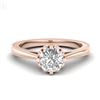 Image 2 : 0.81 CTW VS/SI Diamond Solitaire Art Deco Ring 18K Rose Gold - REF-135A8X - 36825