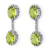 Image 2 : 8.10 CTW Peridot & Diamond Earrings 14K White Gold - REF-80A5X - 10312