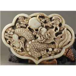 Old Chinese Jade Natural Dragon Pendant