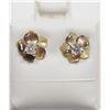 Image 1 : 5) 14KT CZ EARRINGS MOTHER OF PEARL 2IN1 EARRINGS