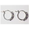 Image 2 : 7) STERLING SILVER GENUINE AMETHYST EARRINGS