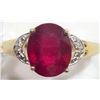 Image 1 : 8) STERLING SILVER RUBY WITH 2 DIAMOND RING
