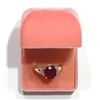 Image 2 : 8) STERLING SILVER RUBY WITH 2 DIAMOND RING