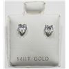 Image 1 : 10) 14KT CUBIC ZIRCONIA EARRINGS W/ 10KT BACKING
