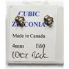 Image 2 : 10) 14KT CUBIC ZIRCONIA EARRINGS W/ 10KT BACKING