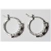 Image 2 : 13) STERLING SILVER NATURAL GARNET EARRINGS
