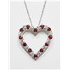 Image 1 : 14) STERLING SILVER GARNET PENDANT NECKLACE