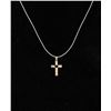 Image 1 : 16) 10KT GOLD CROSS PENDANT ON FASHION CORD