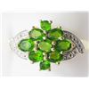 Image 1 : 22) STERLING SILVER NATURAL CHROME DIOPSIDE RING