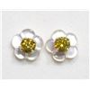 Image 1 : 29) 14KT DIAMOND W/MOTHER OF PEARL 2-IN1 EARRINGS