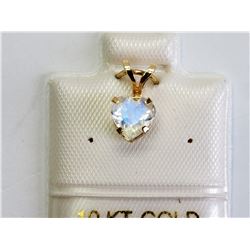 31) 10KT GOLD MOONSTONE HEART SHAPED PENDANT