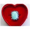 Image 2 : 32) STERLING SILVER TURQUOISE W/TANZANITE RING