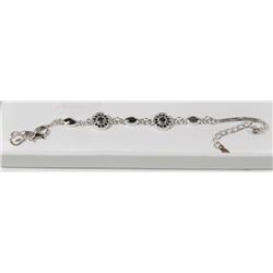34) STERLING SILVER CUBIC ZIRCONIA BRACELET