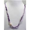 Image 1 : 36) ST. SILVER AMETHYST FRESHWATER PEARL NECKLACE