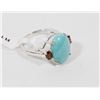 Image 2 : 42) STERLING SILVER ARIZONA TURQUOISE GARNET RING