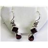 Image 2 : 43) SILVER GENUINE GARNET EARRINGS
