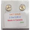 Image 2 : 45) 14KT GOLD DIAMOND EARRINGS