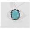Image 1 : 46) STERLING SILVER TURQUOISE BLUE TOPAZ RING