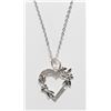 Image 1 : 47) STERLING SILVER HEART SHAPED PENDANT NECKLACE