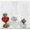 Image 1 : LOT OF 3 WORKING OIL LAMPS