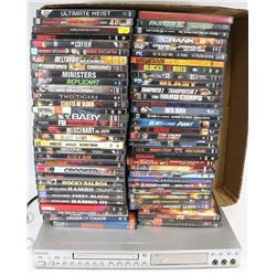 80 SCI-FI ADVENTURE DVD'S AND KOSS DVD PLAYER