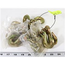 LOT OF 10 NEW 1/4" CHAIN GRAB HOOKS.