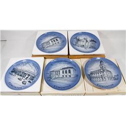 LOT OF 5 EDMONTON HISTORICAL COLLECTOR PLATES.