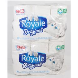2 PACKAGES OF 12 ROYAL ORIGINAL TOILET PAPER