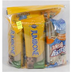 BAG OF ASSORTED DOG DENTAL BONES