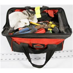 TOOL BAG FULL OF ASSORTED HAND TOOLS