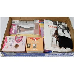 FLAT OF ASSORTED NYLONS, INCLS PANTYHOSE, KNEE
