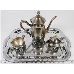 4 PIECE TEA SET, SILVERPLATE
