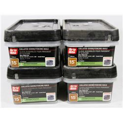 4 LARGE TUBS OF GRIP RITE COLLATED SIDING/FENCING