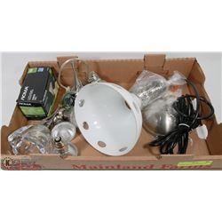 2 DESIGNER LIGHT FIXTURES & BULBS, 5" INLINE DUCT