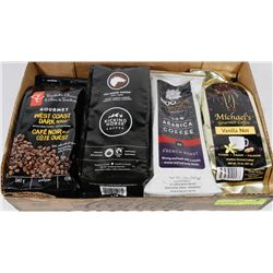 FLAT WITH ASSORTED COFFEES' APPROX 1LB EACH