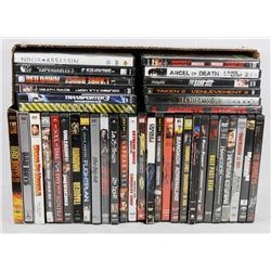 BOX W/ 39 ACTION DVD MOVIES