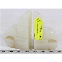2 ALABASTER BOOKENDS