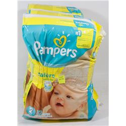 3 BAGS OF PAMPERS SWADDLERS SIZE 2 DIAPERS
