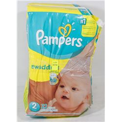 2 BAGS OF PAMPERS SWADDLERS SIZE 2 DIAPERS