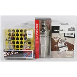 BOX W/NEW ITEMS - COCKTAIL SHAKER, 5-PC