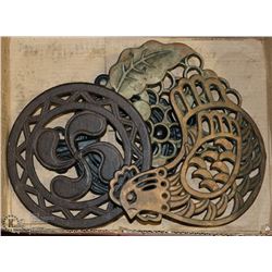 CAST IRON DOOR KNOCKER AND HOT PLATE  AND 2