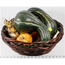 WICKER BASKET FULL OF FAKE VEGETABLES