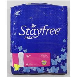 48 PACK OF STAYFREE MAXI SUPER PADS