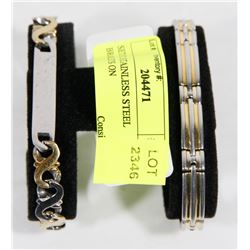 SET OF 2 STAINLESS STEEL BRACELETS ON