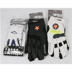 3 PAIRS OF ADULT XXL PRO SPORTS GLOVES