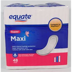 EQUATE SUPER MAXI 48 PAD PACK